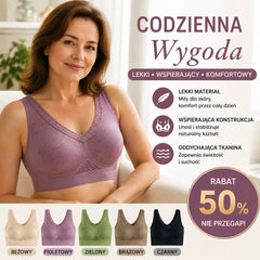 -50%！🔥👙【Zestaw 3 sztuk】✨【40-120 kg】 Biustonosz koronkowy bez fiszbin z wysokim wsparciem dla kobiet