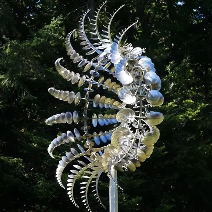 📣【Dekoracje ogrodowe】🌈【Dostępnych 6 kolorów】🌻 Żelazna metalowa ozdoba sci-fi fantasy na patio, wiatrak ogrodowy ( 30*96.5cm)