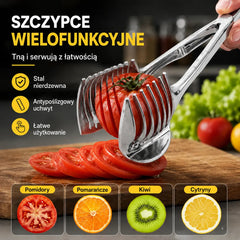 🍋🔪 Równe Plastry w Kilka Sekund! ✨ Krajalnik ze Stali Nierdzewnej do Pomidorów, Cytryn, Cebuli i Więcej 🍅