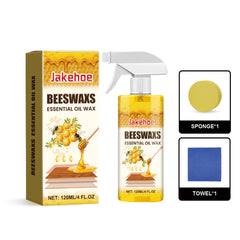 ✨Spray do polerowania drewna z woskiem pszczelim 120 ml (zawiera gąbkę i ręcznik) do pielęgnacji mebli, zapobiegania pęknięciom i ochrony farby.