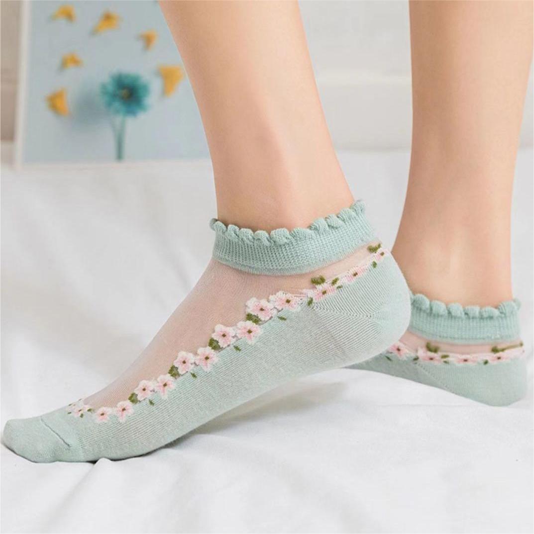 【🔥Kup 7, a otrzymasz 7 gratis】💐【7/14 par】🧦 letnich oddychających skarpet w kwiaty Materiał: bawełna