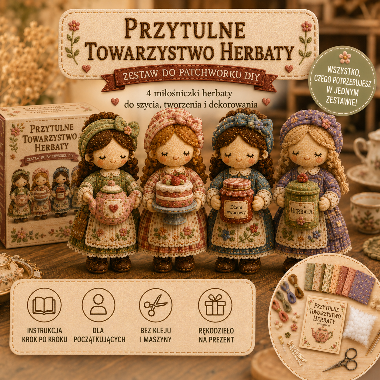 🎁Ostatni dzień: Skorzystaj z 49% zniżki! 🧵 Miniaturowy zestaw patchworkowy z serii Miniature World.