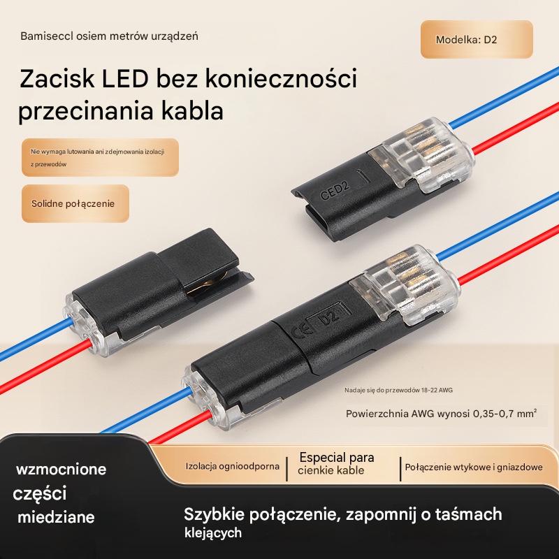 🥳-50%! ⏰ 【Zestaw 50 sztuk】Złącze kablowe bez zdejmowania izolacji, z blokadą klamrową, bezpiecznym zamknięciem i powłoką antypoślizgową ⚡️