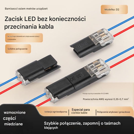 🥳-50%! ⏰ 【Zestaw 50 sztuk】Złącze kablowe bez zdejmowania izolacji, z blokadą klamrową, bezpiecznym zamknięciem i powłoką antypoślizgową ⚡️