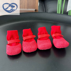 🐕🧦【KUP 1 ZESTAW, OTRZYMAJ 1 ZESTAW】W sumie 8 skarpetek dla psa 🎁 Wodoodporne silikonowe gumowe buty | Antypoślizgowe i trwałe  (1 zestaw = 4 sztuki)