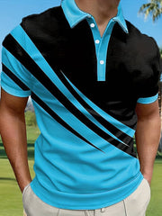 🔥【Kup 1, odbierz 1 gratis】👔【S-6XL】Męska nowa letnia koszulka POLO w paski z nadrukiem 3D