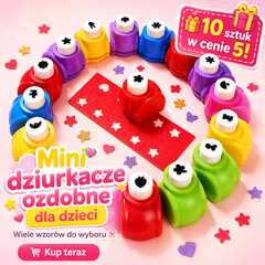 🎁 10 sztuk w cenie 5! Mini dziurkacze dla dzieci ✂️✨