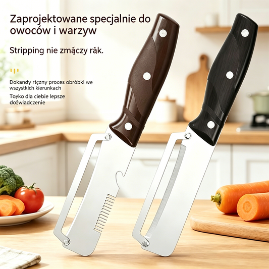 ✅【Kup 1, a 2 dostaniesz gratis!】🧅🔪 Wielofunkcyjny obierak kuchenny 3 w 1: obiera, kroi i otwiera butelki! 🔥