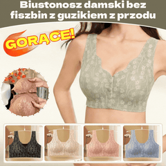 😍【Pakiet 5 sztuk】Biustonosz damski zapinany z przodu, bez fiszbin ❤️【40-100kg】