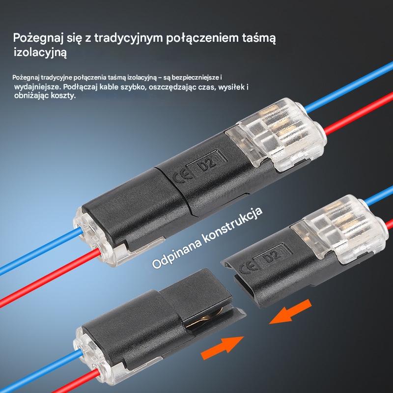 🥳-50%! ⏰ 【Zestaw 50 sztuk】Złącze kablowe bez zdejmowania izolacji, z blokadą klamrową, bezpiecznym zamknięciem i powłoką antypoślizgową ⚡️