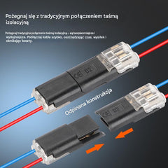 🥳-50%! ⏰ 【Zestaw 50 sztuk】Złącze kablowe bez zdejmowania izolacji, z blokadą klamrową, bezpiecznym zamknięciem i powłoką antypoślizgową ⚡️