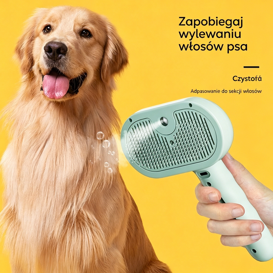 🐶🐱【Kup1, a 1 dostaniesz gratis!-59.5 zł / sztuka】 Szczotka parowa dla zwierząt | Grzebień i urządzenie do usuwania sierści dla kotów i psów 💧✨ - W zestawie bezpłatne serum