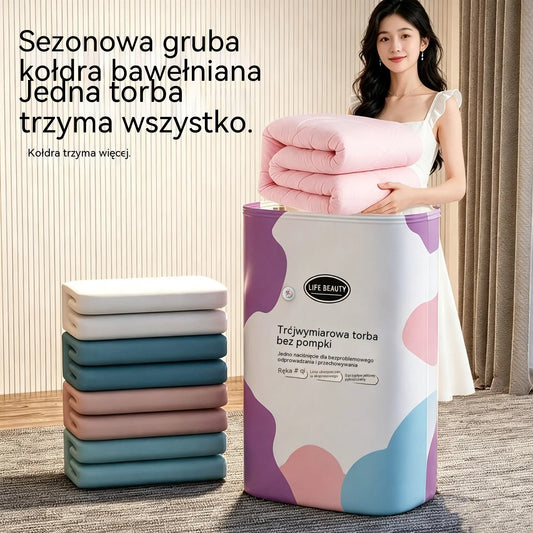 🧳 5 sztuk za jedyne 119 zł 💨 Duże, elastyczne worki próżniowe do przechowywania: Nie wymagają pompki, są szczelne, idealne do oszczędzania miejsca w walizce i w domu ✈️
