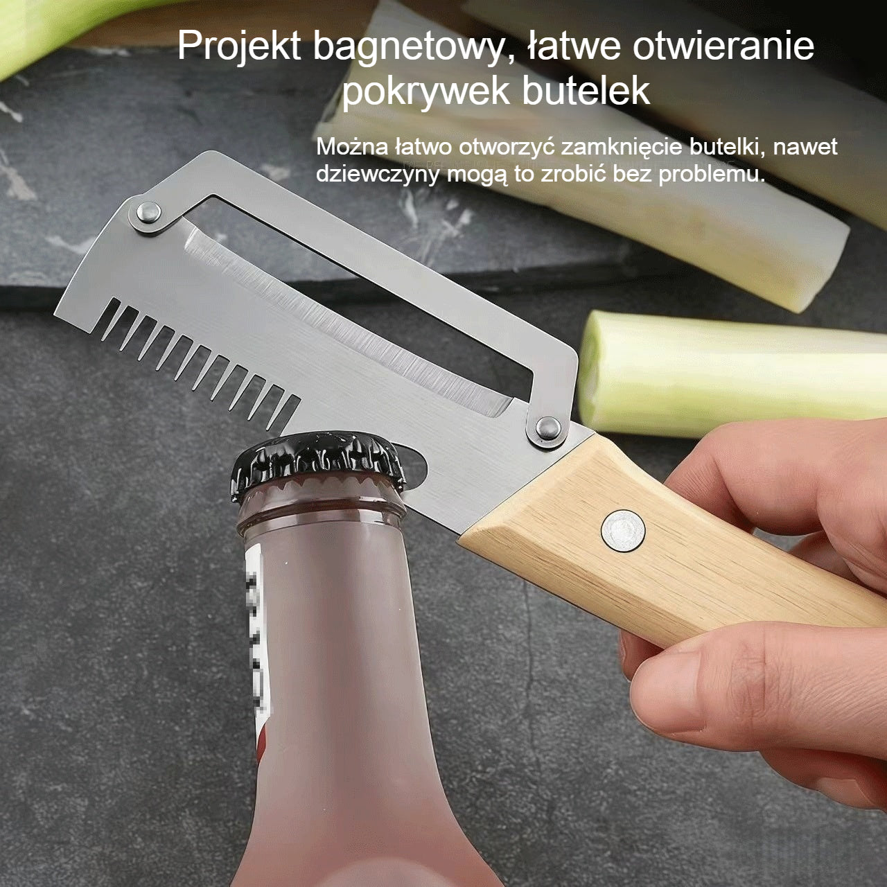 ✅【Kup 1, otrzymaj 1 gratis!】🧅🔪 Wielofunkcyjna obieraczka kuchenna 3 w 1: obiera, kroi i otwiera butelki! 🔥