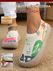 Wygodne buty damskie，【36-41】Ekologiczne, malowane, oddychające buty do chodzenia bez sznurówek，Wygodne i modne na co dzień