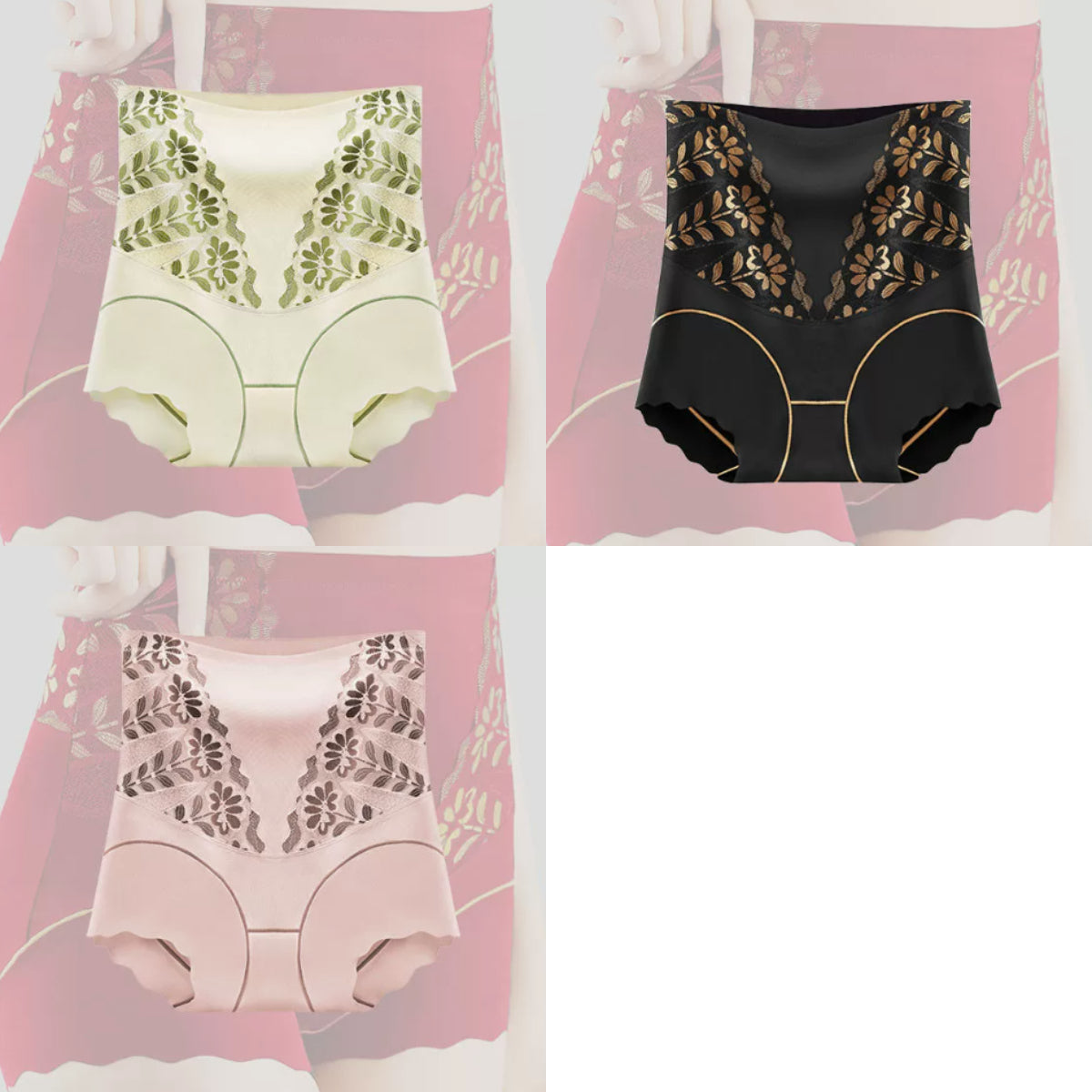 💥-50%！🌸🩲【Zestaw 3-częściowy】 Wygodne antybakteryjne majtki z wysokim stanem i plastyką brzucha  💖