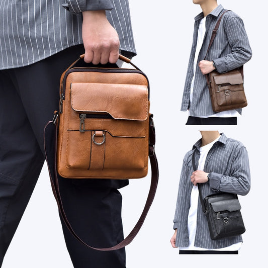 50% zniżki 👜 Stylowa i swobodna torba męska o dużej pojemności, wykonana z prawdziwej skóry