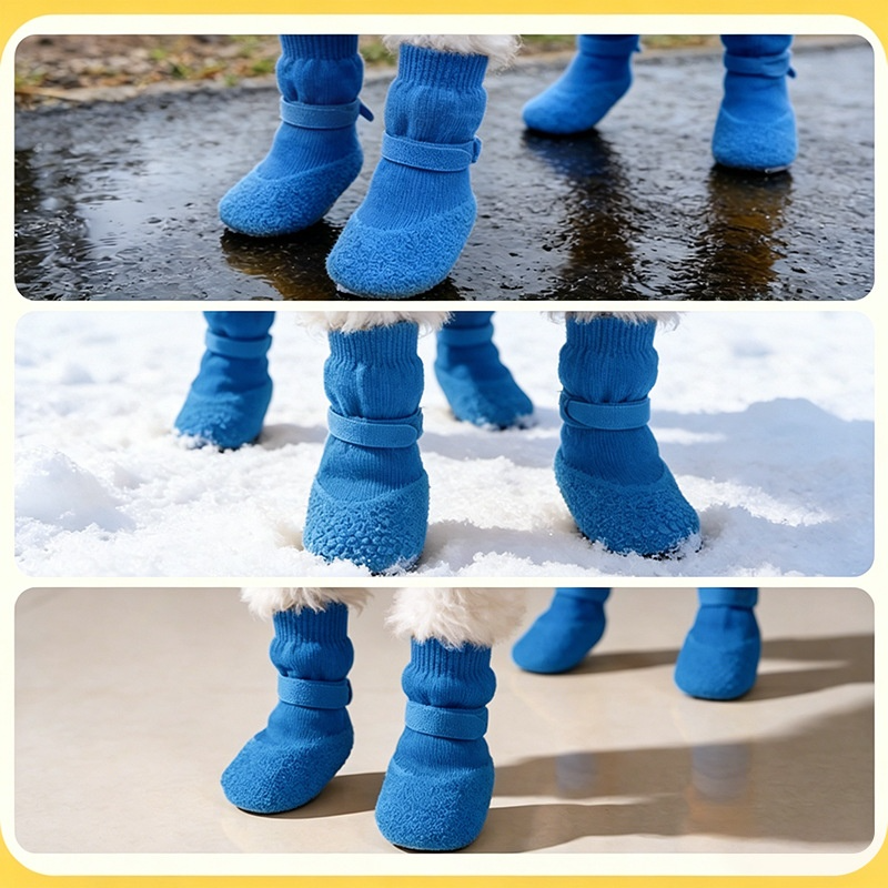 🐕🧦【KUP 1 ZESTAW, OTRZYMAJ 1 ZESTAW】W sumie 8 skarpetek dla psa 🎁 Wodoodporne silikonowe gumowe buty | Antypoślizgowe i trwałe  (1 zestaw = 4 sztuki)