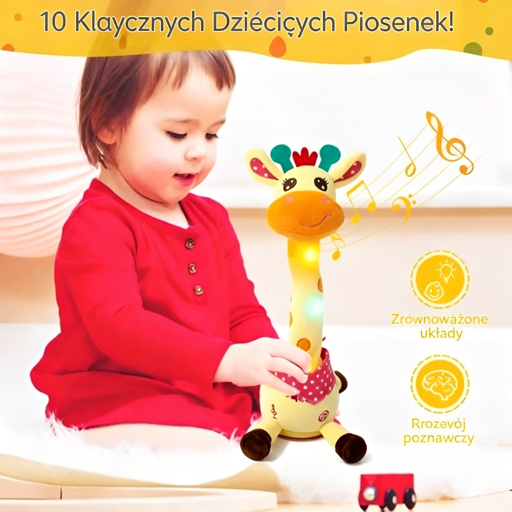 🦒👼Interaktywna pluszowa żyrafa, 🎵słodki mały towarzysz, który będzie śpiewał razem z Tobą.