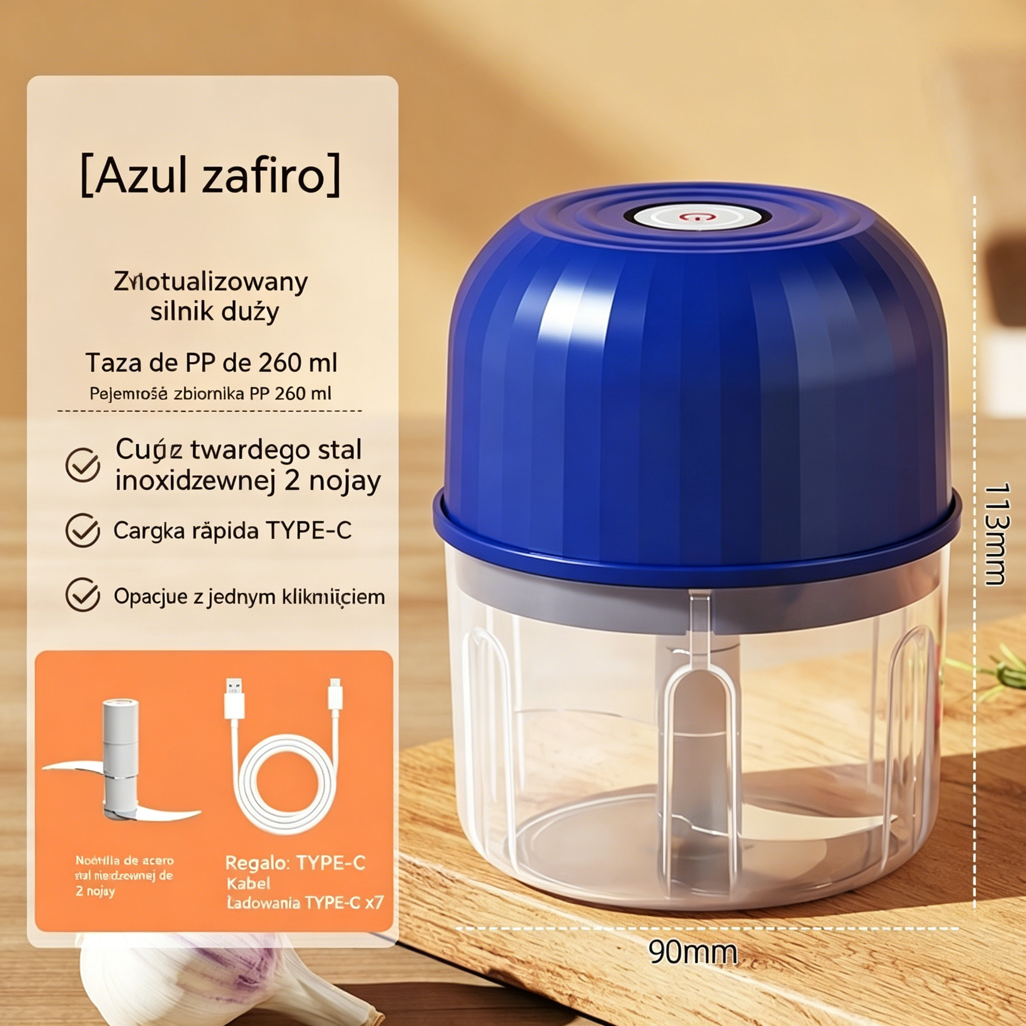 🔥2 sztuki za 109 zł!⏱️🥕 Posiekaj Warzywa w Kilka Sekund – Bezprzewodowy Mini Siekacz!